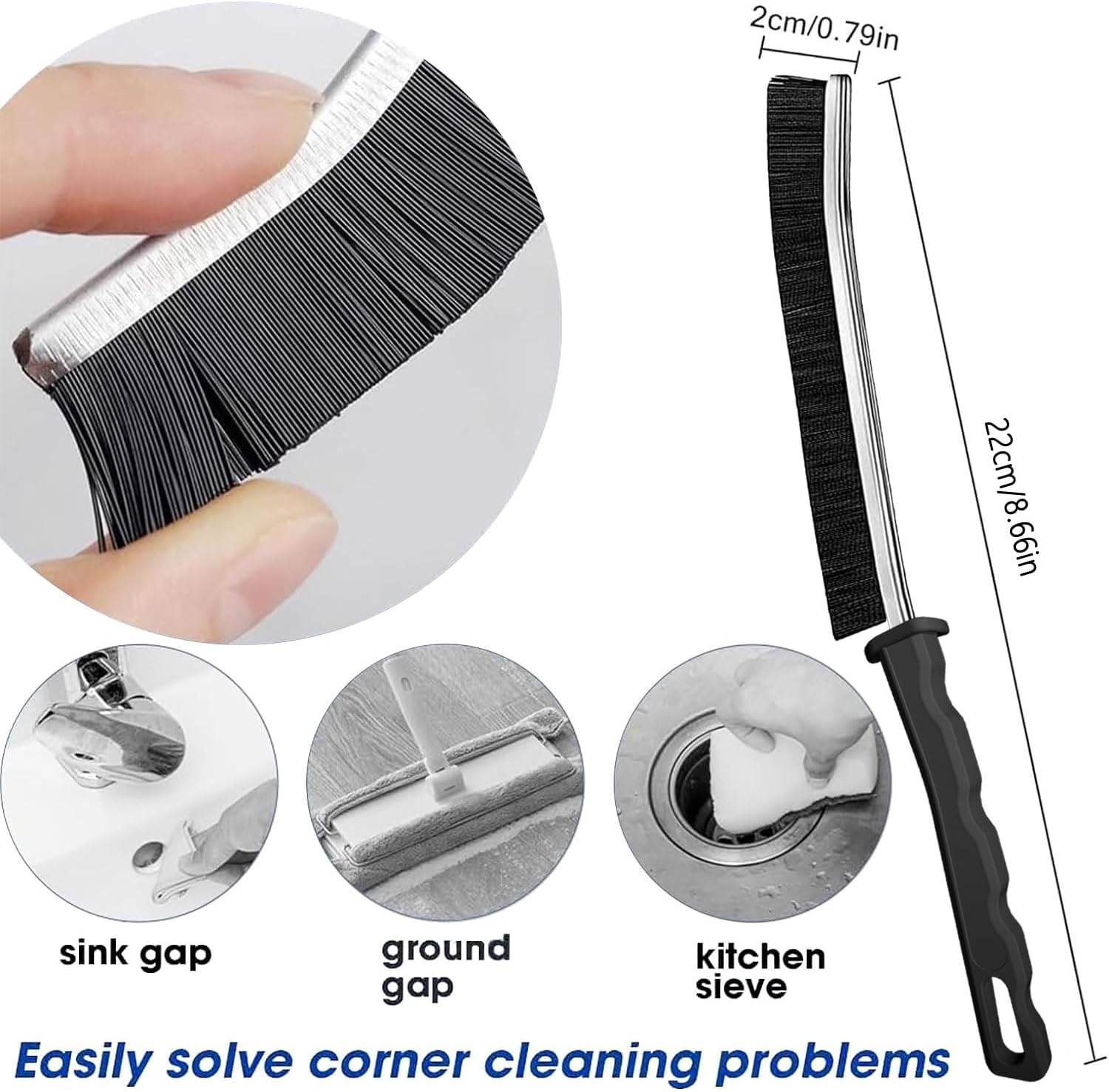 Crevice Cleaning Brush,New Multifunctional Cleaning Brush Tool, Bathroom Gap Brush, Home, Kitchen, Bathroom, Window, Vehicle, Faucets, Toilet, 6Pcs